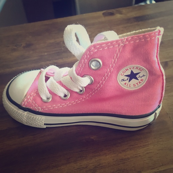 pink high top converse baby
